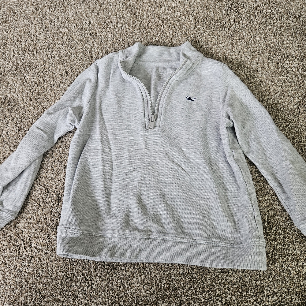 Vineyard Vines Gray Kids Quarter-Zip Shirt